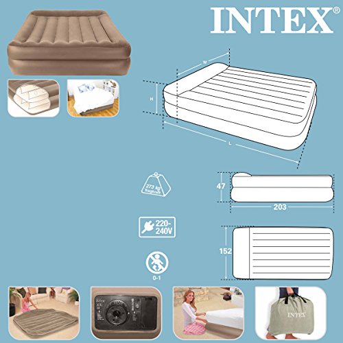 Intex 2-Personen Luftbett Pillow Rest Queen 203 x 152 x 47 cm beige 230 V - 5