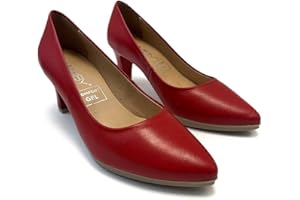 PAVARELLA ¡¡Novedad!! Zapatisimos - Mujer Zapatos de tacón de Piel, Plantilla de Gel Confort. Salón de Mujer Suela Antideslizante. Zapato Punta Cerrada.