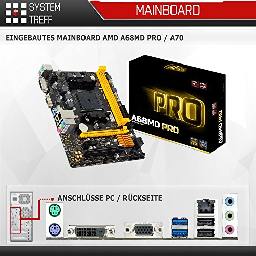 Gaming PC / Multimedia COMPUTER inkl. Windows 10 Pro 64-Bit! – AMD Quad-Core A10-7700K 4x 3800 MHz – AMD Radeon R7 – 16GB DDR3 RAM – 120GB SSD + 320GB HDD – 24-fach DVD Brenner – USB 3.0 – DVI – VGA – Gamer PC mit 3 Jahren Garantie! - 4