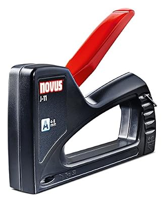 Novus Agrafeuse manuelle J-11 loisirs créatifs - Agrafeuse professionnelle avec corps en plastique ABS - Agrafeuse plate avec fermeture de poignée sécurisée