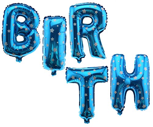 13tlg HAPPYBIRTHDAY Folienballon Luftballon Geburtstag Party Buchstabe Deko Blau - 4