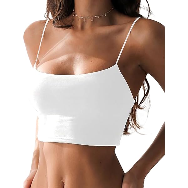 OThread & Co. Women's Basic Stretchy Crop Tank Top - Scoop Neck Sleeveless, Medium, Black - View #4