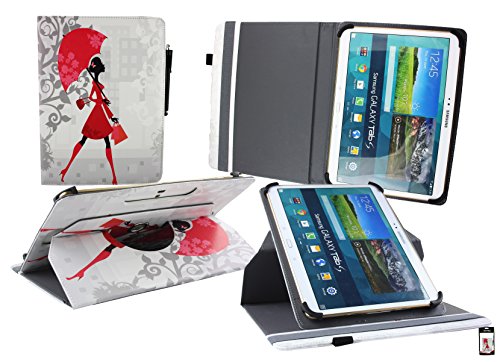 Emartbuy Medion LifeTab P9701 9.7 Zoll Tablet PC Universal ( 9 - 10 Zoll ) Elegante Dame 360 Grad Rotierende Stand Folio Geldbörse Tasche Hülle + Eingabestift