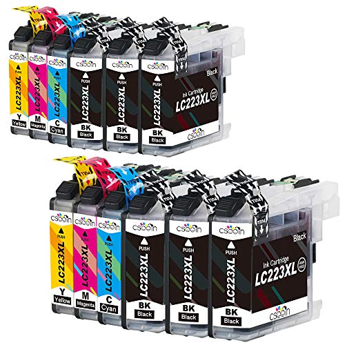Cseein 12x Reemplazo LC223 Cartuchos de Tinta Alta Capacidad para Brother DCP-J562DW 4120DW MFC-J480DW J680DW J880DW J4420DW J4620DW J4625DW J5320DW J5620DW J5625DW J5720DW