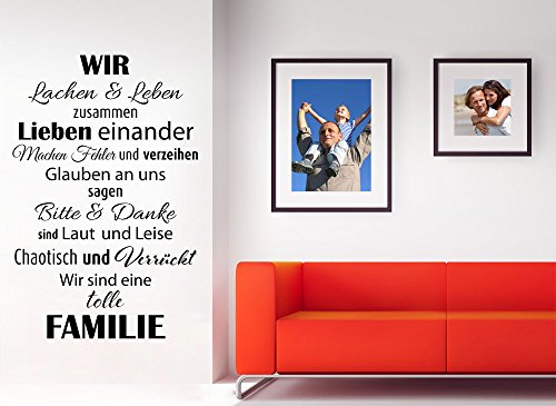 Wandaro® W3301 Wandtattoo Wir sind eine Familie… schwarz 58x90cm - 3