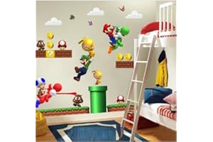 DECO-ONLINE NOVITÀ Super Mario Bros removibile Adesivi murali decalcomania Decorazioni per la casa per bambini