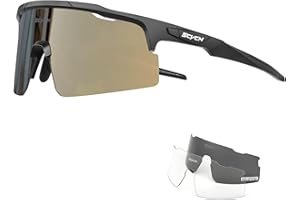 SCVCN Polarizadas Gafas de Ciclismo con 3 Lentes Intercambiables Hombres Mujeres Bicicletas
