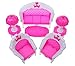Produktbild Produkte mit hoher Qualität Puppenhaus Möbel Sofa Tischlampe Couchtisch Set Für Puppenhaus Prinzessin Zimmer Dekorative (Rosa)