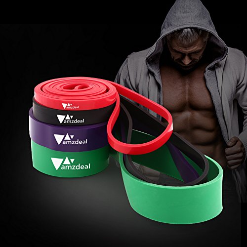 Amzdeal Fitnessbänder Premium Latex Widerstand-Bänder Trainingsbänder Strap Training Loop CrossFit-Band zur Stärkung der Muskulatur für Gewichtstraining und Yoga - 4