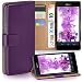 Produktbild OneFlow Tasche für Sony Xperia Z1 Compact Hülle Cover mit Kartenfächern | Flip Case Etui Handyhülle zum Aufklappen | Handytasche Schutzhülle Zubehör Handy Schutz Bumper in Lila