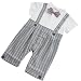 YiZYiF Infant Toddler Boy Baby Bowknot Gentleman Romper Jumpsuit Outfit Plaid Clothes (3-6 Months, Grey)