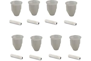 ONIROVIEW Adattatore Bottiglia Kit 8 Pezzi Tappi Portalampada per Bottiglia Completi con Asse Filettato da 30mm