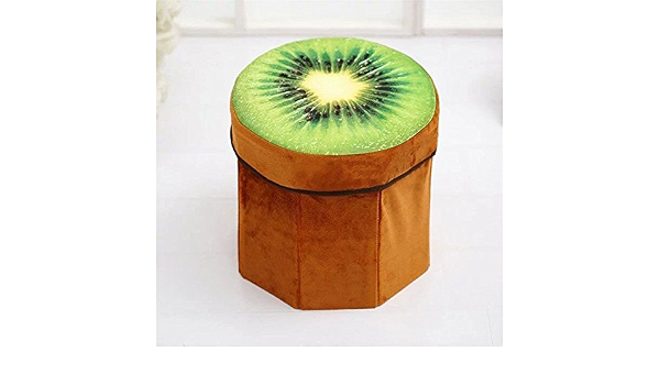 Pouf Kiwi - - Porta Oggetti - - Pouf Molto Carino a Forma di Frutta - -  Pieghevole Sedile poggiapiedi Ottagonale Pouf Toy Storage Box con Lid-Kiwi  : Amazon.it: Casa e cucina