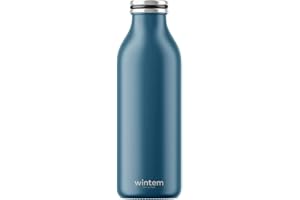Wintem Ego Bottiglia Termica Isolata con 2 Pareti in Acciaio Inox Inossidabile 500ml Borracce Ecologiche senza BPA Thermos Bevande Fredde per 24 ore e Calde per 12 ore (Blue Sky)
