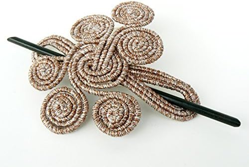 Wire Hair barrette Fascinator Swirl Curly Hair accessory Stick Copper slide Scarfpin brooch Headdress Sparkly clamp Large clip