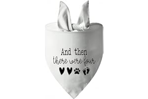 Ling & Bai Baby Announcement Dog Bandana Bibs With Heart Paw Gender Reveal Triangle Printed Pregnancy Gift Pet Scarf Accessories for Puppy (There were four)