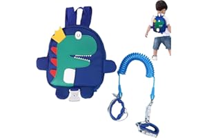 INELIHOO Sac a Dos Harnais de Sécurité anti Perte Enfant Tout-Petit Sac à dos Anti-Perdu Sac dinosaure pour tout-petits pour les Enfants de 1 à 4 Ans Sac la Sangle Caricature Anti - Perdu Les Rênes