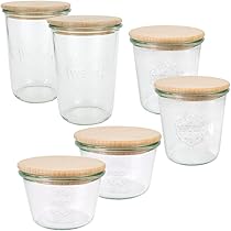 Weck Glazen 220 ml, set van 12 met deksels, tulpenvorm, robuuste, stapelbare dessertglazen, inmaakpotten, klein, ideaal voor dessert en jam, Made in Germany