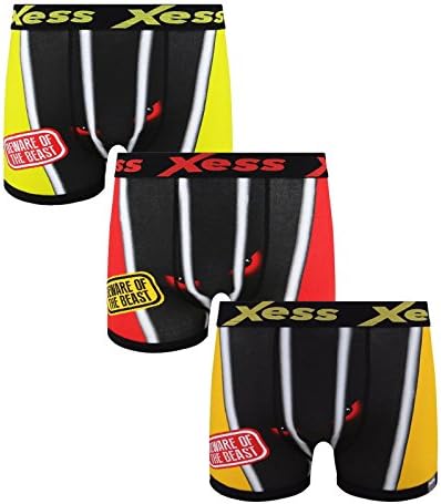 Men Funny Shorts Designer Novelty 3 Pack Gift Boxer Briefs & Shorts Underwear Pants Beast (S)
