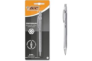 BIC Criterium Luxe - Porte-Mines avec Mine Graphite HB Très Robuste (2 mm) - Corps Chromé, Blister de 1