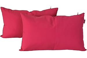 DiseLio 2 Fundas de Cojín Algodón 30 x 50 cm Color Fucsia, Hecho en España. Cojines Decorativos Color Liso para decoración de la casa (L-C-30x50 Fucsia)
