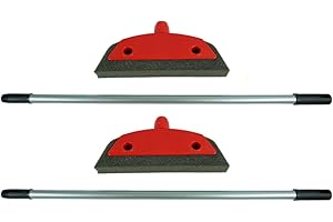 Novaliv Lot de 2 balais en mousse I Rouge I Balai avec manche extensible I Balai de cuisine Balai de coiffure Balai Parquet