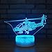 Produktbild Leisurely Lazy New Helicopter Shape 3D Optical Illusion Lamp 7 Colors Change Touch Button and 20 Keys Remote Controller LED Table Desk Lamp for Home Bedroom Decoration