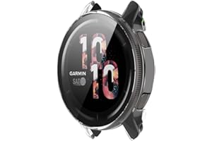 SeNool Etui kompatybilne z Garmin Venu 2 / Vivoactive 4 (45 mm), twarde etui z poliwęglanu z folią szklaną ochronną, [twardość 9H, odporne na zarysowania], etui ochronne do Garmin Vivoactive 4 (45 mm) / Venu 2 - przezroczyste