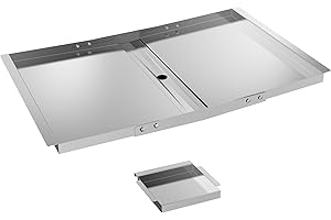 BBQ-PLUS Verstellbare Fettschale mit Auffangwanne, Ersatz für Kenmore, Nexgrill, Dyna Glo, BHG und mehr, Universal-Grill-Tropfpfannenzubehör, Edelstahl, verstellbare Länge 71,1 cm - 86,4 cm