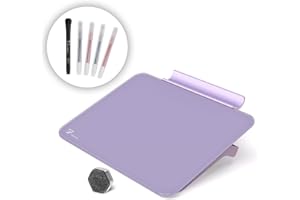 TOWON Small Glass Dry Erase Board, Desk White Board with Standing, Mini Whiteboard Easel Pad Set, Stenography Artifact for Office, Home and School Supplies, 20 x 15 cm, Purple