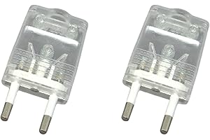 TOSEND Spina 2P trasparente - Spina 10 ampere 2 Poli - Confezione 2 spine senza polo di terra