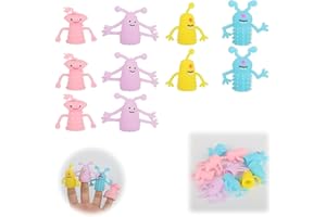 Marionette da Mano Mostri, ZoneYan Set di Marionette da Dito, Burattini da Dito Mostro, Pupazzetti Dita, Bambole da Dito Mostri, Marionette da Dito Multicolore di Plastica, 4 Colori (10 Pezzi)