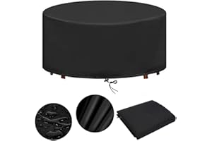 RNGCPTO Garden Furniture Covers - Round 110 x 70cm, Outdoor & Patio Table & Chair Cover, Waterproof