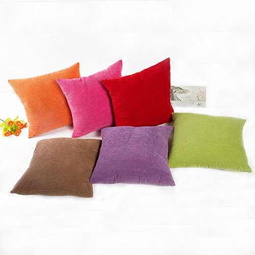 Farbe mais gestreift Kissenbezug Cord Deko Kissen Bezug 2-teilig für Sofa Überwurf Kissen Fall 45,7 x 45,7 cm 45 x 45 cm Braun - 7