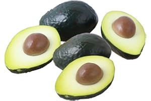 KABAKE 3 decorazioni artificiali per avocado finte, in plastica, verde, avocado, frutta, verdura, casa, feste, festival (5 pezzi di avocado artificiali