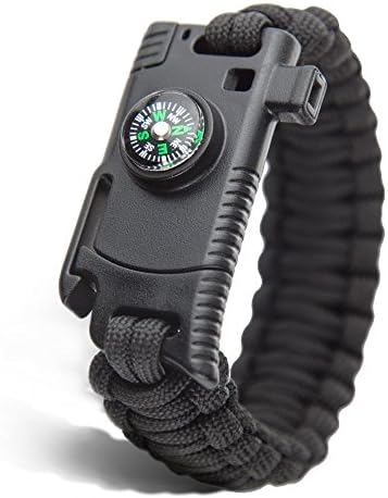 Survival Gear Outdoors 5 In 1 Paracord Bracelet With Compass Fire Starter And Whistle Emergency Kit