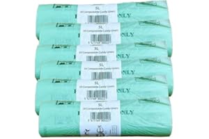 CADDY LINERS DIRECT 5 Litre x 300 CompostBag Compostable Biodegradable Kitchen Food Waste Caddy Bin Liner Bags (5L) - Certified EN13432