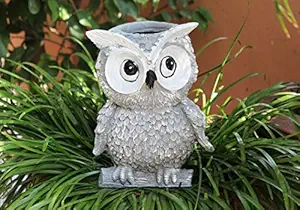 BECKON VENTURE Home Decorative Cute Shaped Polyresin Owl Pot in Plant containers|Flower Pot in Desk Organizers |Showpieces for Living Room,Gift,Home dcor|showpiece Antique|
