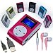Produktbild Mp3 Player mit LCD Akku Mini Clip Musik Metall Micro SD Zubehörpaket Pink Kabel
