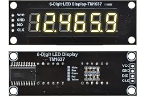 CIZIHUU 1 STÜCKE 0.36 inch LED Digitalanzeige Röhre Dezimalband 7 Segmente TM1637 Modul,6-Digit Yellow