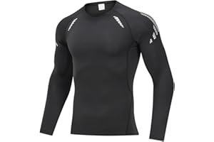 KEWING Camisas para Hombre Protectores contra erupciones UV Mangas largas Camisa de compresión de Secado rápido Protección Solar para Surf 50+ Trajes de Buceo Traje de baño