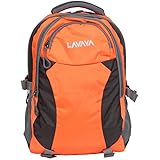 LAVAYA Laptop Backpack With Rain Cover 32 Liters (Orange, Black)