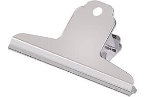 GUOKOFF Clip per Bulldog Grandi, 12 Pezzi 76mm Metal Bulldog Binder Clip, 3 Pollici Metallo Clip di Bulldog, Silver Metal Binder Clips, Grande Cerniera Clip di Carta Morsett per Ufficio Scuola