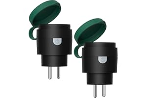 SURNICE Prise Connectée WiFi 10A, Prise Intelligente étanche Compatible avec Alexa & Google Home, Fonction Minuterie, Étanche pour IP44 Extérieur, 2 pack