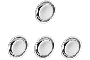 Alipis 4pièces Support À Sachet De Thé Acier Inoxydable Plateau Rond pour Sachets De Thé Accessoire De Rangement pour Tasses pour Maison Restaurants