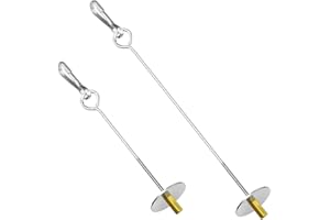 PRYON Parrot Skewer Feeder, 2 PCS Stainless Steel Bird Fruit Skewers Budgie Toys, Bird Food Holder Cage Accessories, Fruit and Vegetable Holder for Budgie Parakeet Cockatiel Cage Feeding, Silver Color