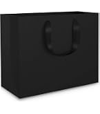 EUSOAR Sacs Papier Noir 250GSM 20 Pièces - Sachets Cadeaux Kraft Moyens 27x8x21cm Avec Poignées
