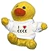 Produktbild Plüsch Hähnchen Schlüsselhalter mit einem T-shirt mit Aufschrift mit Ich liebe Cece (Vorname/Zuname/Spitzname)