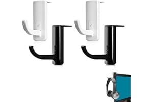 TUKNN Headphone Hook, Headphone Headset Holder Monitor, Headphone Monitor Stand Holder, Hook Headphones Self-Adhesive, Headset Holder, Universal, Computer Monitor Hook, 4 Pcs (Black+White)