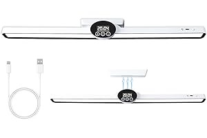 Fresum LED Schminklicht, Tragbar mit Uhranzeige, Helligkeit Einstellbar, für Make Up, Badezimmer (55CM)